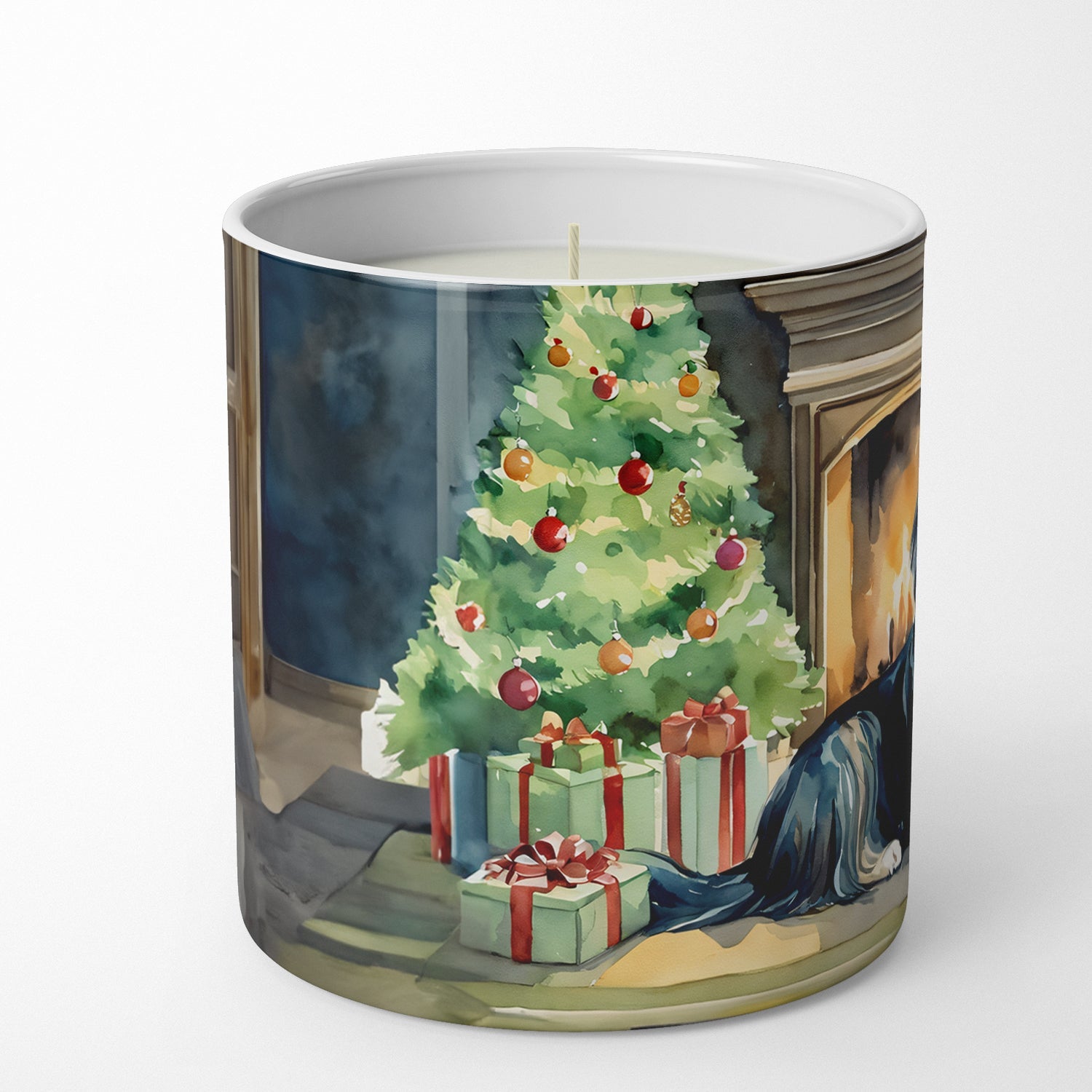 Afghan Hound Cozy Christmas Decorative Soy Candle Nature Soy Wax Essential Oil Home Decor Ideal for Bedroom Kitchen Bath Office Gift, 10 oz