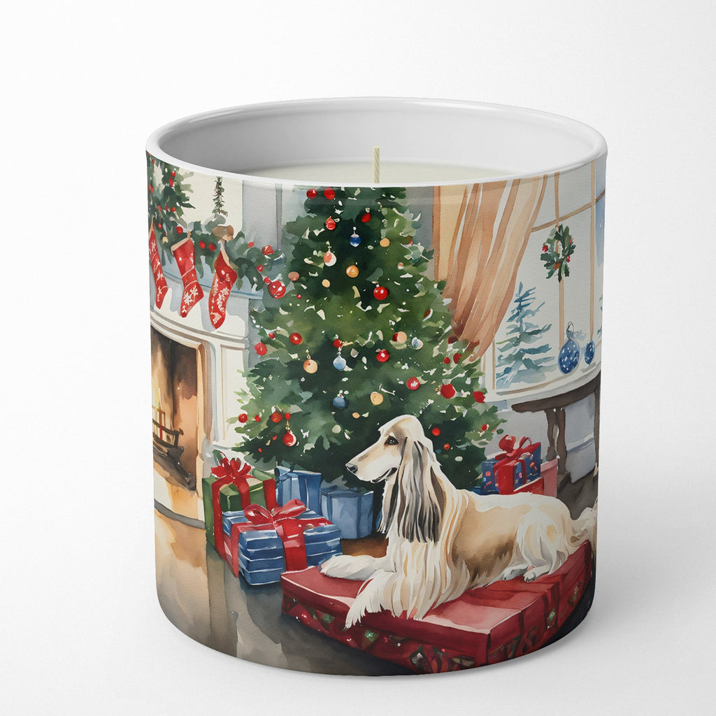 Afghan Hound Cozy Christmas Decorative Soy Candle Nature Soy Wax Essential Oil Home Decor Ideal for Bedroom Kitchen Bath Office Gift, 10 oz