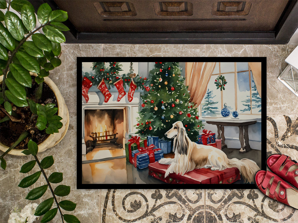 Afghan Hound Cozy Christmas Doormat Indoor Outdoor 24H X 36W Front Door Mat Rugs for Entryway, Non Slip Washable Low Pile,