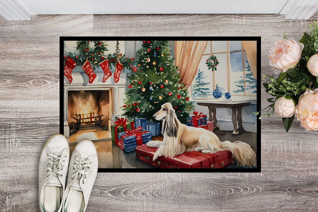 Afghan Hound Cozy Christmas Doormat Indoor Outdoor 18H X 27W Front Door Mat Rugs for Entryway, Non Slip Washable