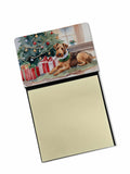 Airedale Terrier Cozy Christmas Watercolor Sticky Note Holder Refillable Dispenser Desk Accessory 3x3 Pad Gift