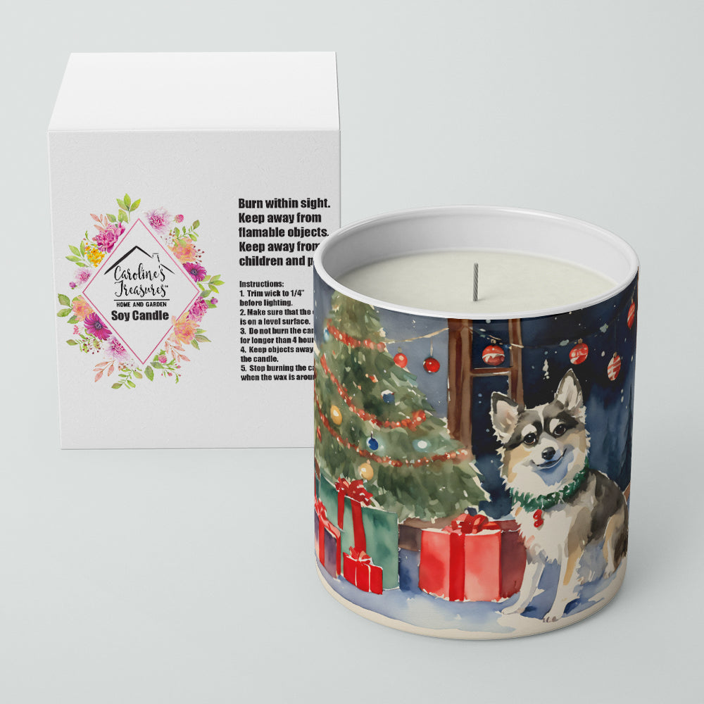 Alaskan Klee Kai Cozy Christmas Decorative Soy Candle Nature Soy Wax Essential Oil Home Decor Ideal for Bedroom Kitchen Bath Office Gift, 10 oz