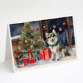 Alaskan Klee Kai Cozy Christmas Greeting Cards Pack of 8 Blank Cards with Envelopes Whimsical A7 Size 5x7
