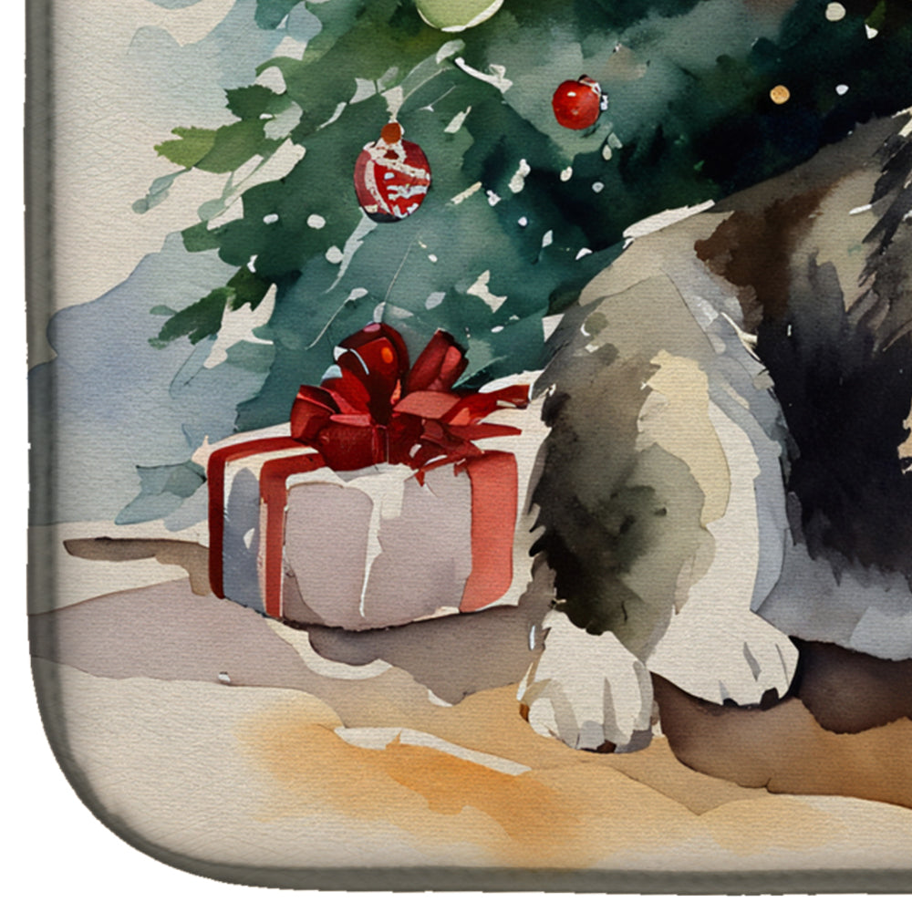 Alaskan Malamute Cozy Christmas Dish Drying Mat Absorbent Dish Drying Mat Pad for Kitchen Counter Dish Drainer Mat for Countertop, 14 x 21", Multicolor