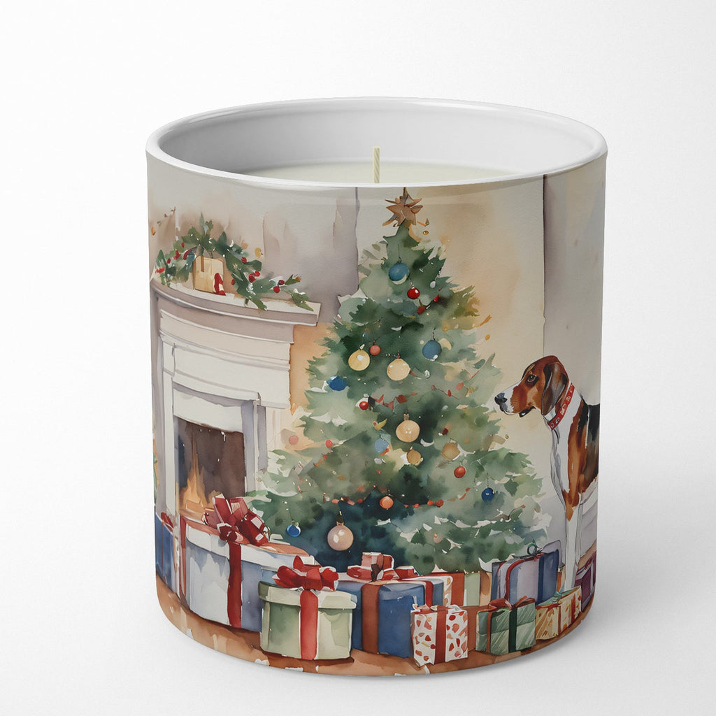 American English Coonhound Cozy Christmas Decorative Soy Candle Nature Soy Wax Essential Oil Home Decor Ideal for Bedroom Kitchen Bath Office Gift, 10 oz