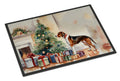 American English Coonhound Cozy Christmas Doormat Indoor Outdoor 18H X 27W Front Door Mat Rugs for Entryway, Non Slip Washable