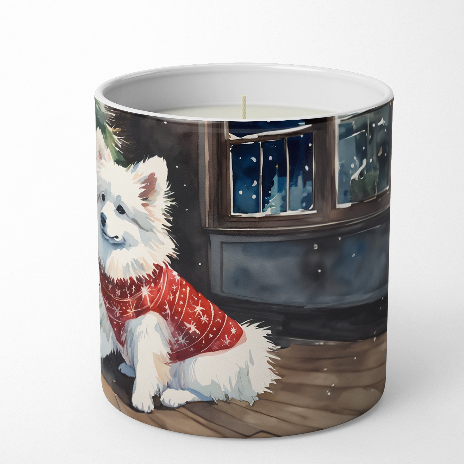 American Eskimo Cozy Christmas Decorative Soy Candle Nature Soy Wax Essential Oil Home Decor Ideal for Bedroom Kitchen Bath Office Gift, 10 oz