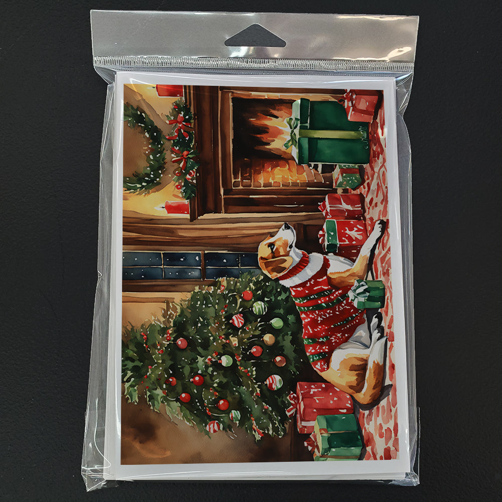 American Foxhound Cozy Christmas Greeting Cards Pack of 8 Blank Cards with Envelopes Whimsical A7 Size 5x7