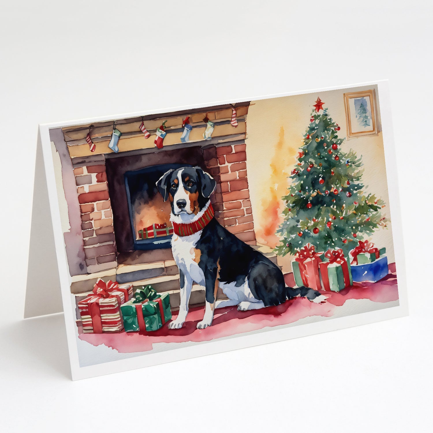 Appenzeller Sennenhund Cozy Christmas Greeting Cards Pack of 8 Blank Cards with Envelopes Whimsical A7 Size 5x7