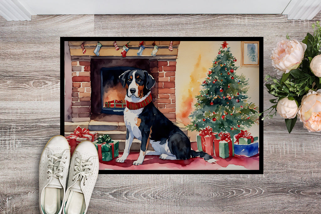 Appenzeller Sennenhund Cozy Christmas Doormat Indoor Outdoor 18H X 27W Front Door Mat Rugs for Entryway, Non Slip Washable