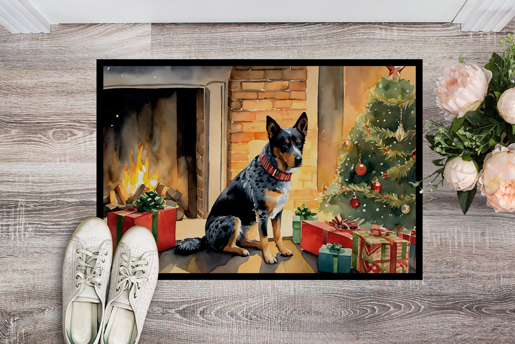 Australian Cattle Dog Cozy Christmas Doormat Indoor Outdoor 24H X 36W Front Door Mat Rugs for Entryway, Non Slip Washable Low Pile,