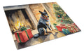 Australian Cattle Dog Cozy Christmas Cutting Board Tempered Glass Kitchen Cutting Surface, Heat Resistant Chopping, Non-Slip Feet, Food Prep & Serving