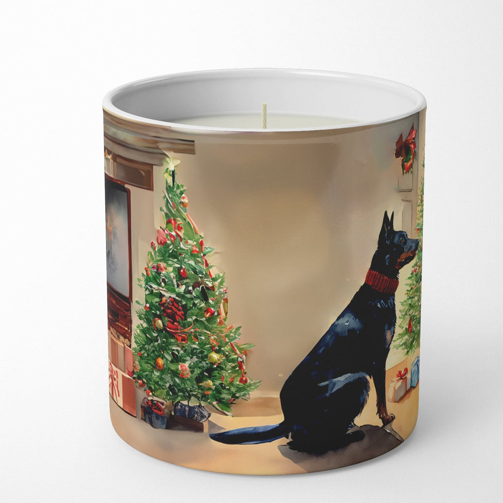Australian Kelpie Cozy Christmas Decorative Soy Candle Nature Soy Wax Essential Oil Home Decor Ideal for Bedroom Kitchen Bath Office Gift, 10 oz