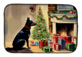 Australian Kelpie Cozy Christmas Dish Drying Mat Absorbent Dish Drying Mat Pad for Kitchen Counter Dish Drainer Mat for Countertop, 14 x 21", Multicolor
