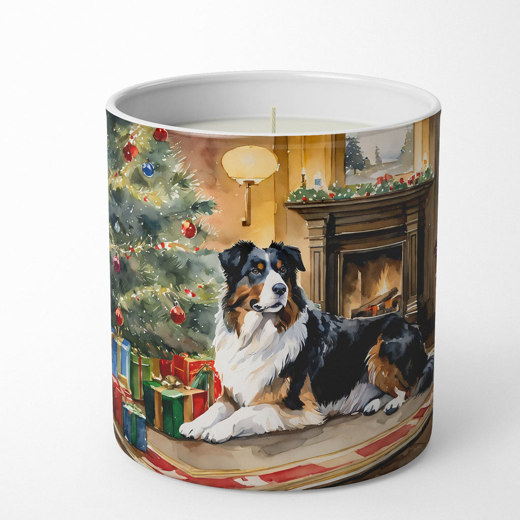 Australian Shepherd Cozy Christmas Decorative Soy Candle Nature Soy Wax Essential Oil Home Decor Ideal for Bedroom Kitchen Bath Office Gift, 10 oz