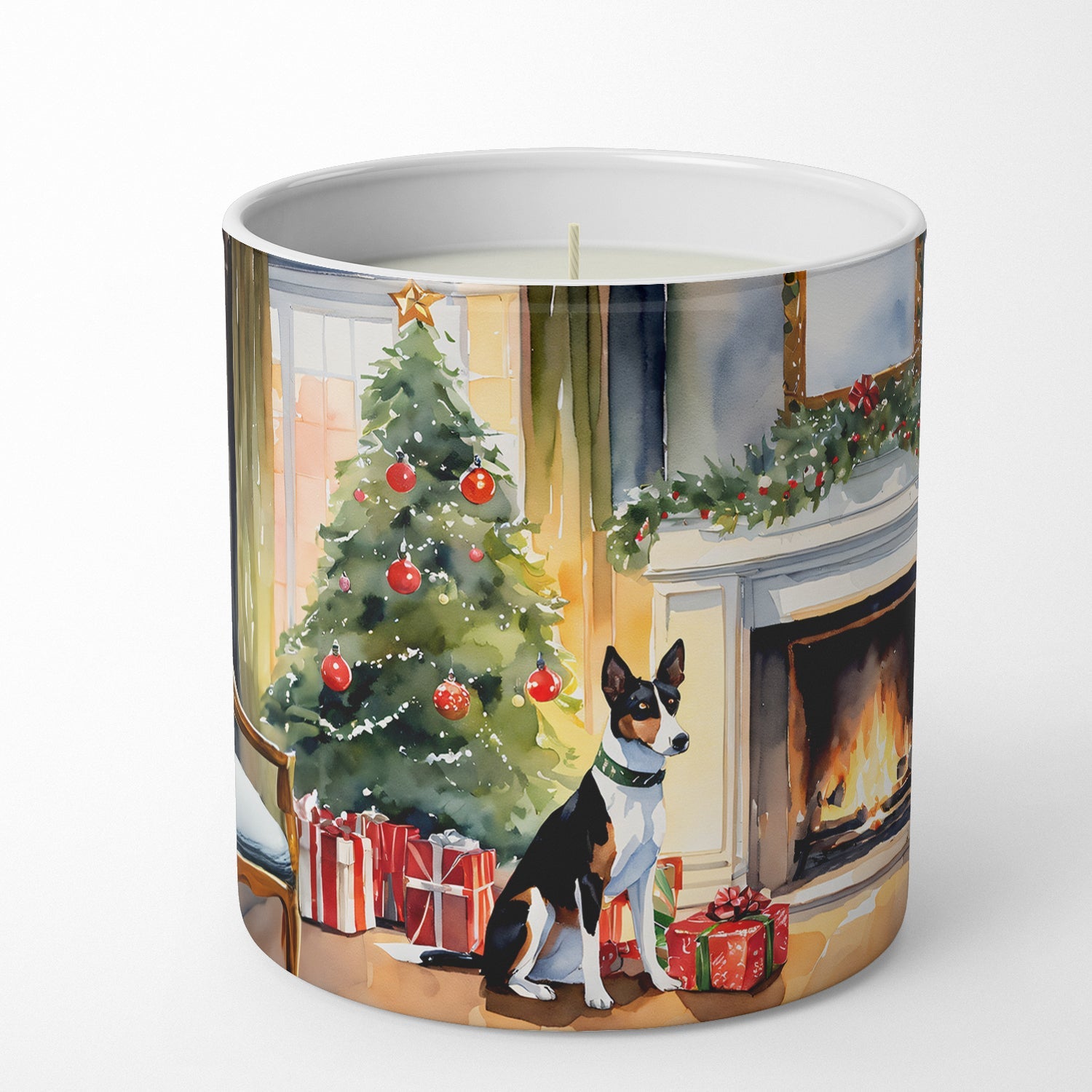 Basenji Cozy Christmas Decorative Soy Candle Nature Soy Wax Essential Oil Home Decor Ideal for Bedroom Kitchen Bath Office Gift, 10 oz