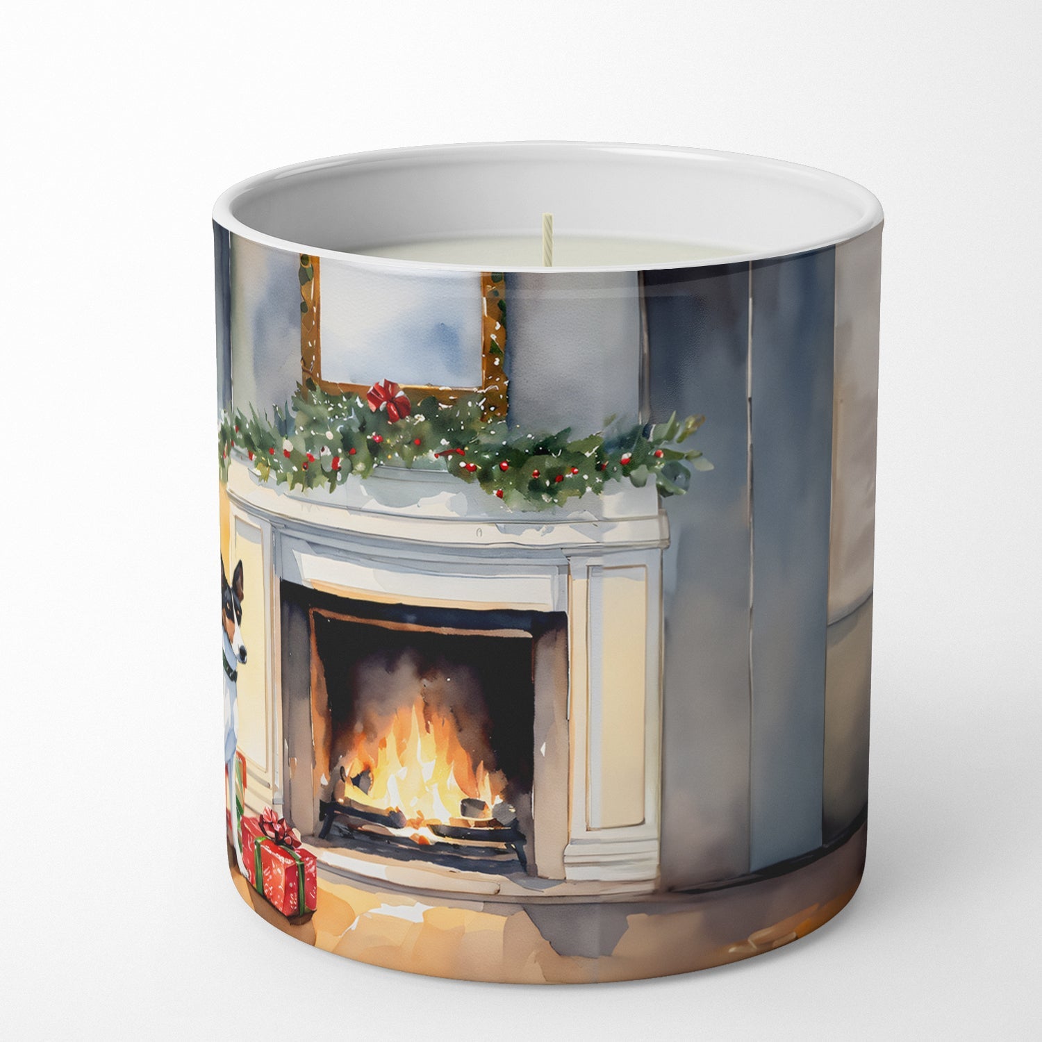 Basenji Cozy Christmas Decorative Soy Candle Nature Soy Wax Essential Oil Home Decor Ideal for Bedroom Kitchen Bath Office Gift, 10 oz