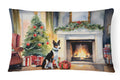 Basenji Cozy Christmas Decorative Throw Pillow 12x16 Indoor Outdoor Accent Cushion, Fabric Cover with Insert for Sofa, Bed, Porch & Living Room
