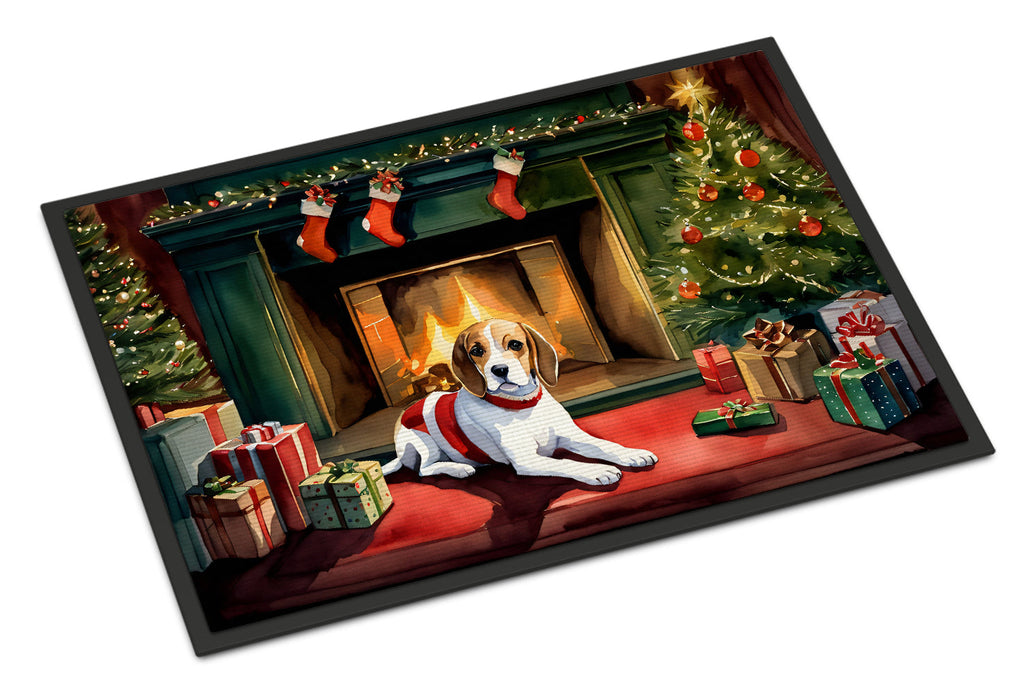 Beagle Cozy Christmas Doormat Indoor Outdoor 18H X 27W Front Door Mat Rugs for Entryway, Non Slip Washable