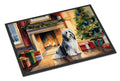 Bearded Collie Cozy Christmas Doormat Indoor Outdoor 24H X 36W Front Door Mat Rugs for Entryway, Non Slip Washable Low Pile,