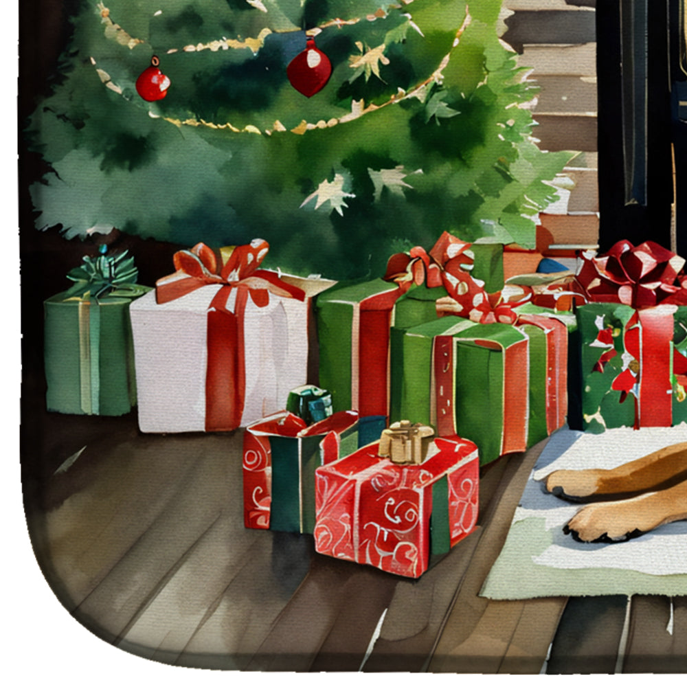 Belgian Malinois Cozy Christmas Dish Drying Mat Absorbent Dish Drying Mat Pad for Kitchen Counter Dish Drainer Mat for Countertop, 14 x 21", Multicolor