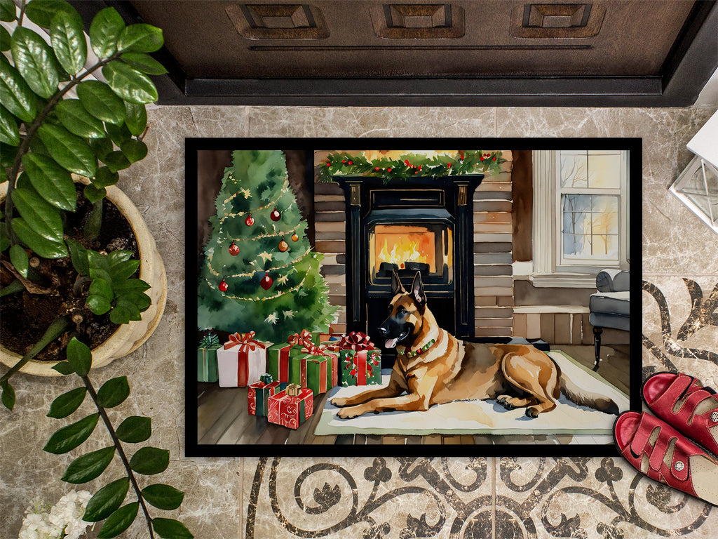 Belgian Malinois Cozy Christmas Doormat Indoor Outdoor 24H X 36W Front Door Mat Rugs for Entryway, Non Slip Washable Low Pile,