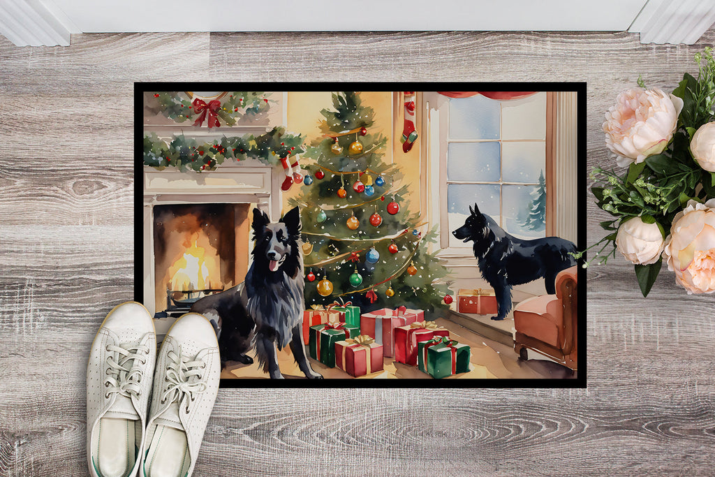 Belgian Sheepdog Cozy Christmas Doormat Indoor Outdoor 24H X 36W Front Door Mat Rugs for Entryway, Non Slip Washable Low Pile,