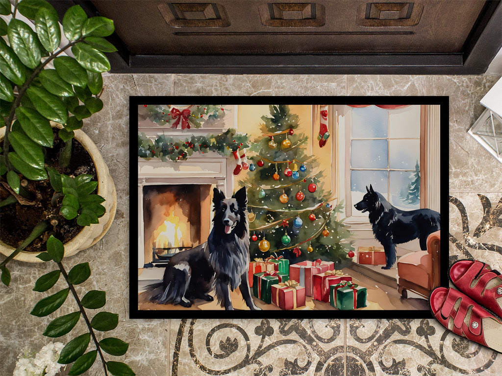 Belgian Sheepdog Cozy Christmas Doormat Indoor Outdoor 24H X 36W Front Door Mat Rugs for Entryway, Non Slip Washable Low Pile,