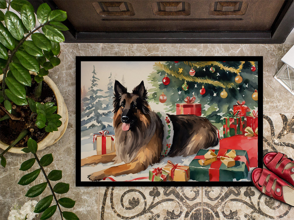 Belgian Tervuren Cozy Christmas Doormat Indoor Outdoor 24H X 36W Front Door Mat Rugs for Entryway, Non Slip Washable Low Pile,