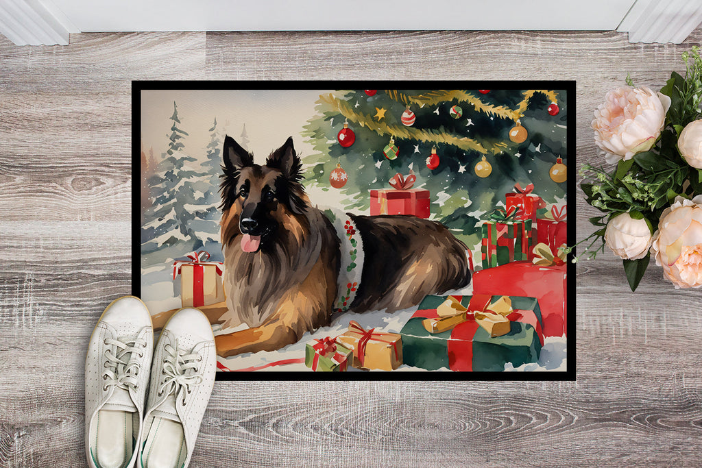 Belgian Tervuren Cozy Christmas Doormat Indoor Outdoor 18H X 27W Front Door Mat Rugs for Entryway, Non Slip Washable