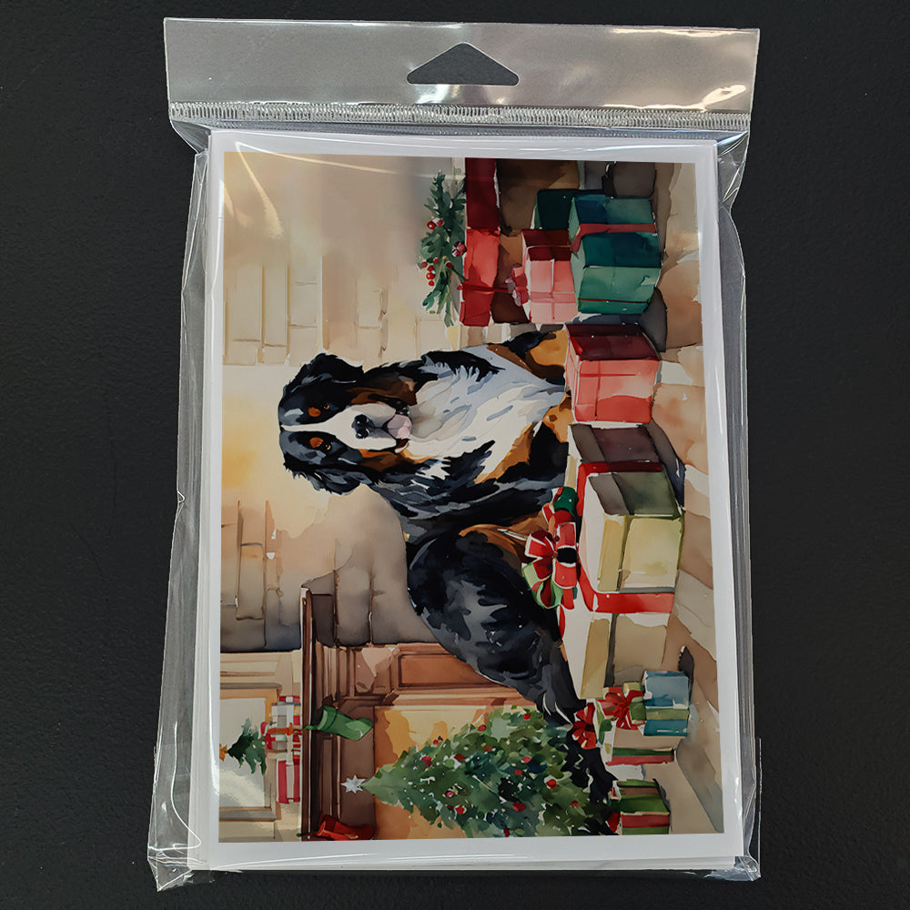 Bernese Mountain Dog Cozy Christmas Greeting Cards Pack of 8 Blank Cards with Envelopes Whimsical A7 Size 5x7