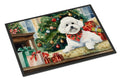 Bichon Frise Cozy Christmas Doormat Indoor Outdoor 18H X 27W Front Door Mat Rugs for Entryway, Non Slip Washable
