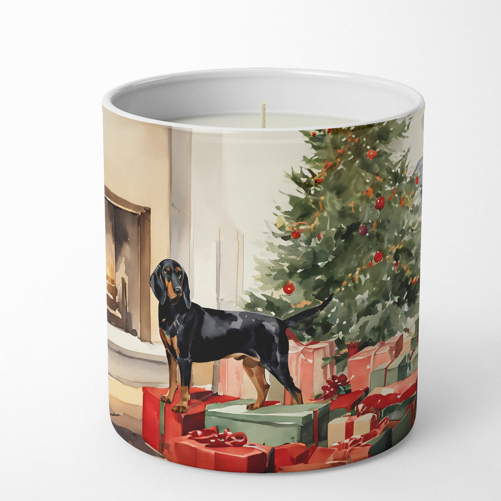 Black and Tan Coonhound Cozy Christmas Decorative Soy Candle Nature Soy Wax Essential Oil Home Decor Ideal for Bedroom Kitchen Bath Office Gift, 10 oz
