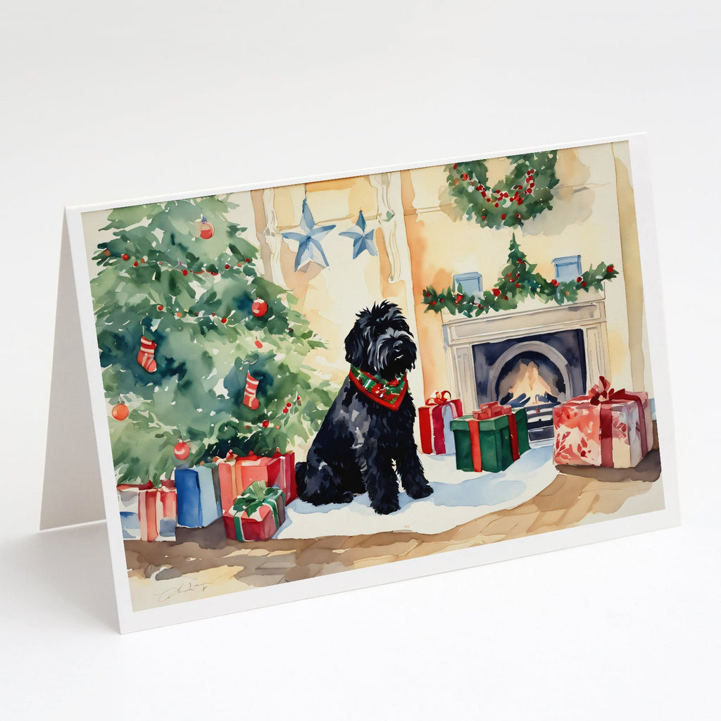 Black Russian Terrier Cozy Christmas Greeting Cards Pack of 8 Blank Cards with Envelopes Whimsical A7 Size 5x7