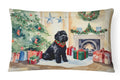Black Russian Terrier Cozy Christmas Decorative Throw Pillow 12x16 Indoor Outdoor Accent Cushion, Fabric Cover with Insert for Sofa, Bed, Porch & Living Room
