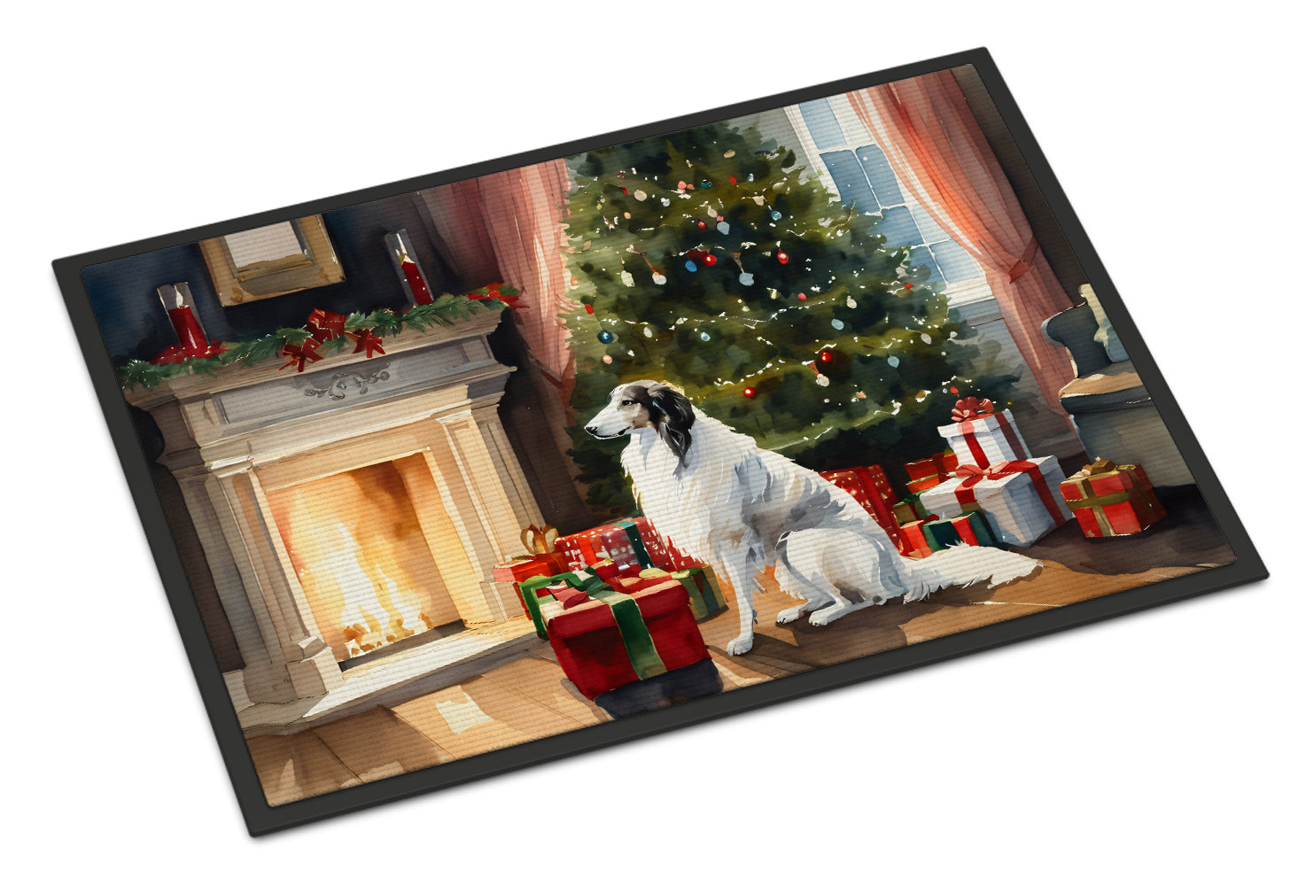Borzoi Cozy Christmas Doormat Indoor Outdoor 18H X 27W Front Door Mat Rugs for Entryway, Non Slip Washable