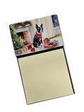 Boston Terrier Cozy Christmas Watercolor Sticky Note Holder Refillable Dispenser Desk Accessory 3x3 Pad Gift