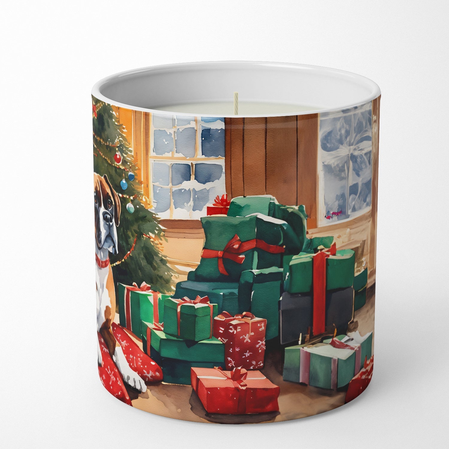 Boxer Cozy Christmas Decorative Soy Candle Nature Soy Wax Essential Oil Home Decor Ideal for Bedroom Kitchen Bath Office Gift, 10 oz