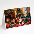 Boxer Cozy Christmas Greeting Cards Pack of 8 Blank Cards with Envelopes Whimsical A7 Size 5x7