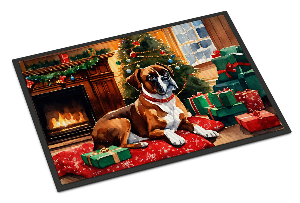 Boxer Cozy Christmas Doormat Indoor Outdoor 18H X 27W Front Door Mat Rugs for Entryway, Non Slip Washable