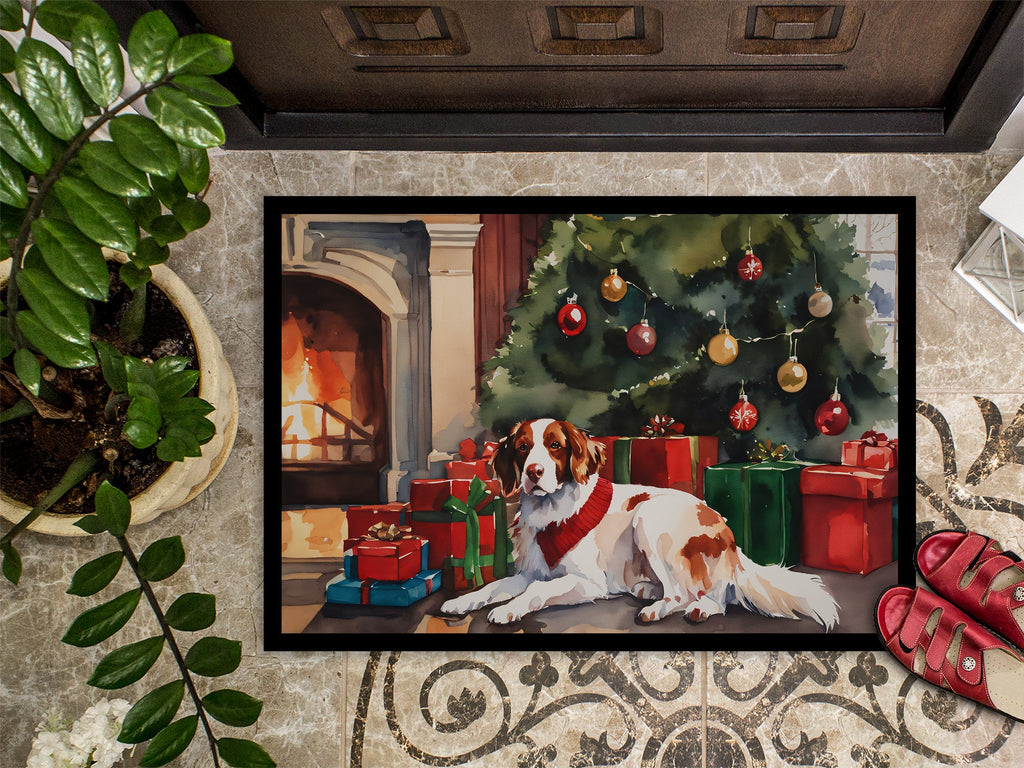 Brittany Cozy Christmas Doormat Indoor Outdoor 24H X 36W Front Door Mat Rugs for Entryway, Non Slip Washable Low Pile,