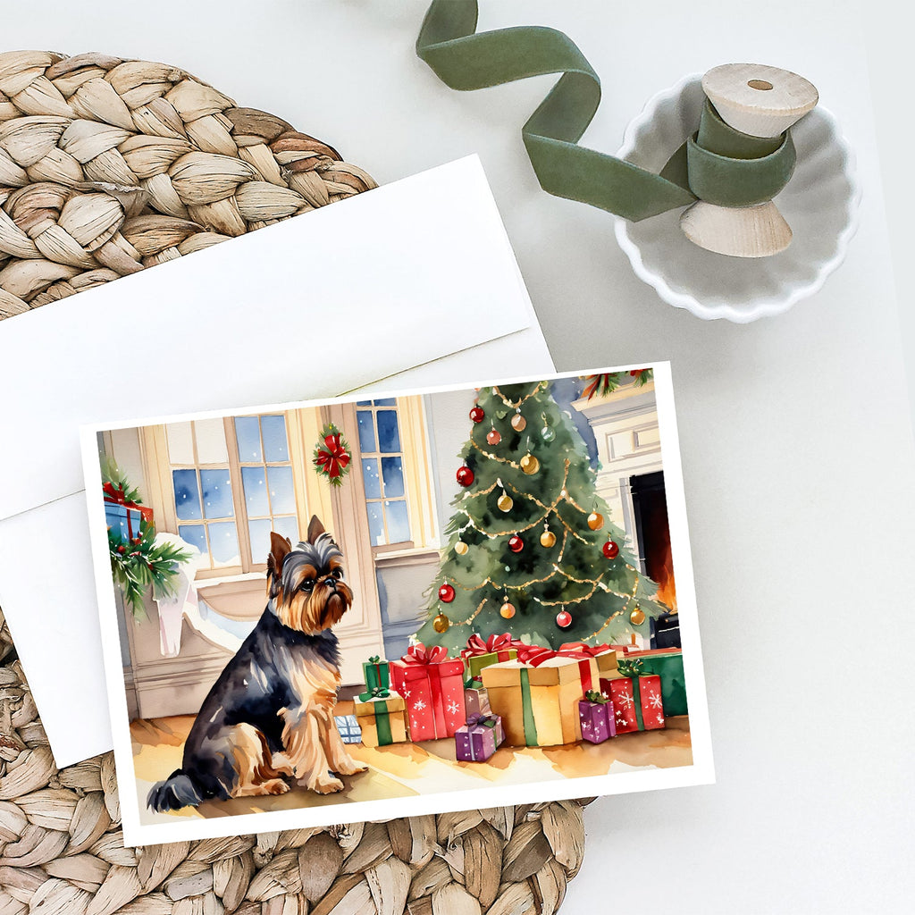 Brussels Griffon Cozy Christmas Greeting Cards Pack of 8 Blank Cards with Envelopes Whimsical A7 Size 5x7