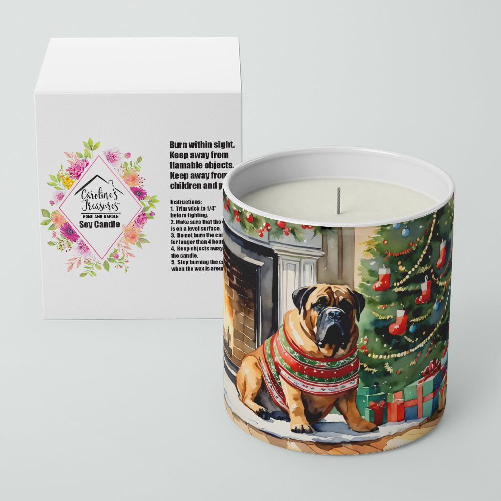 Bullmastiff Cozy Christmas Decorative Soy Candle Nature Soy Wax Essential Oil Home Decor Ideal for Bedroom Kitchen Bath Office Gift, 10 oz