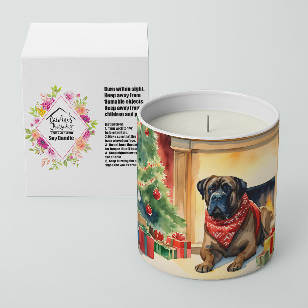 Bullmastiff Cozy Christmas Decorative Soy Candle Nature Soy Wax Essential Oil Home Decor Ideal for Bedroom Kitchen Bath Office Gift, 10 oz