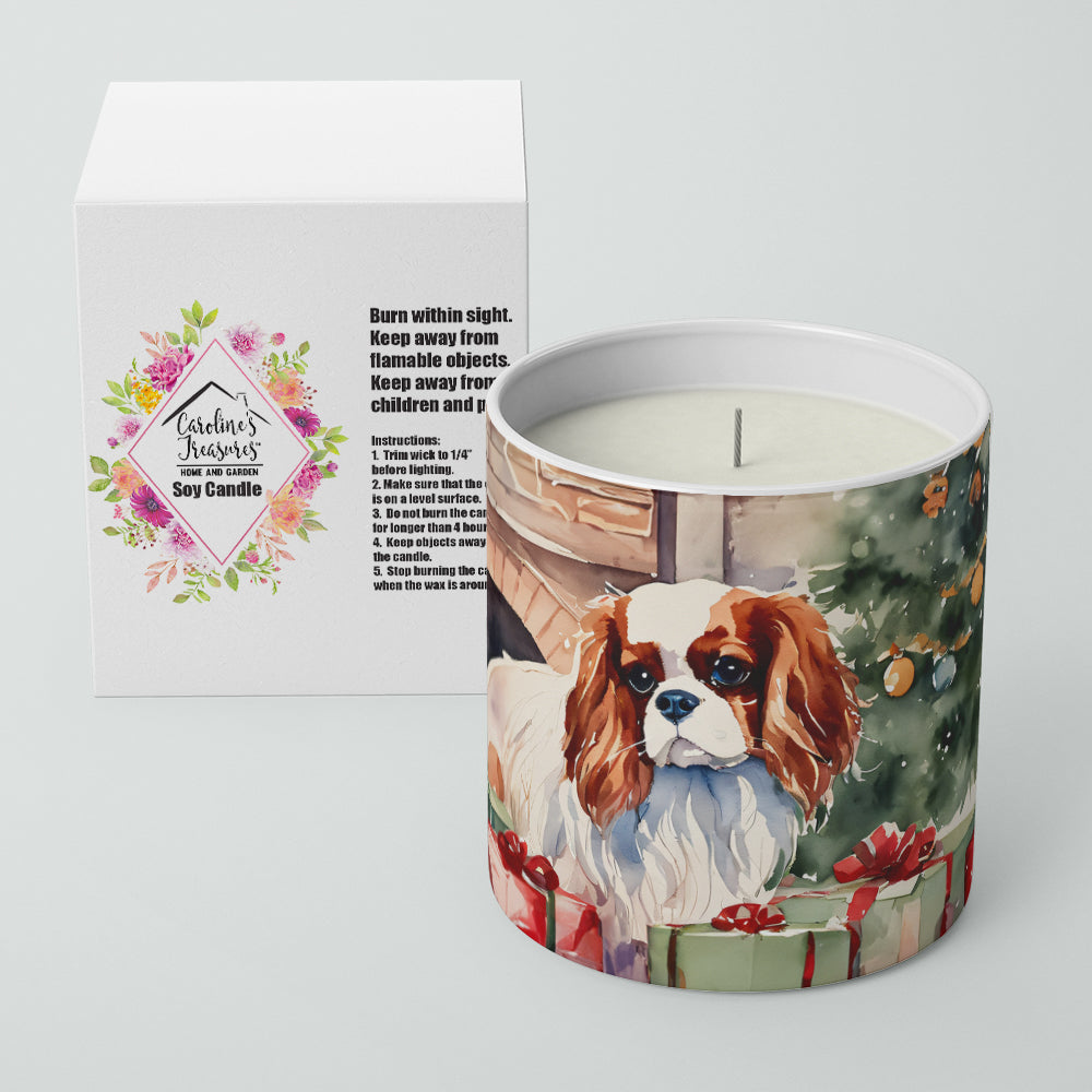 Cavalier Spaniel Cozy Christmas Decorative Soy Candle Nature Soy Wax Essential Oil Home Decor Ideal for Bedroom Kitchen Bath Office Gift, 10 oz