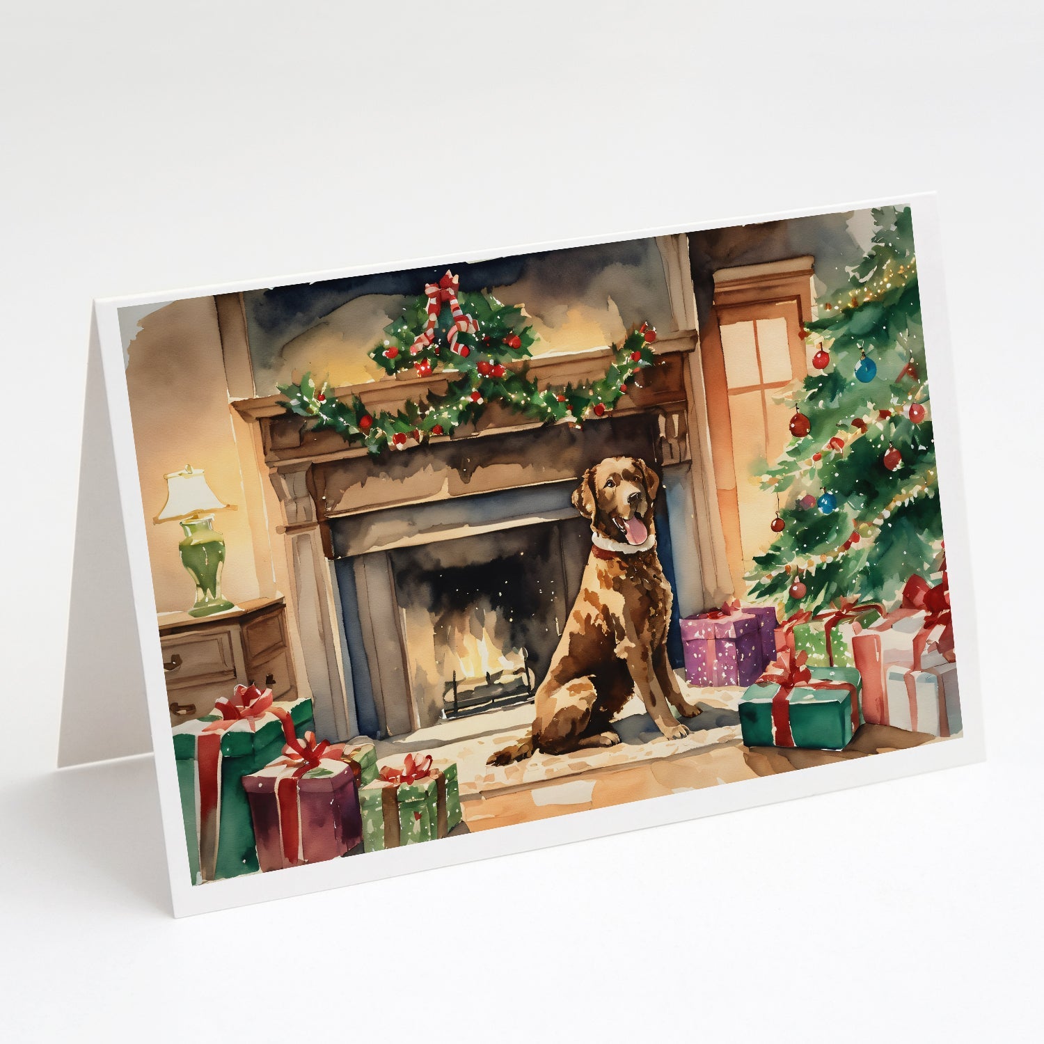 Chesapeake Bay Retriever Cozy Christmas Greeting Cards Pack of 8 Blank Cards with Envelopes Whimsical A7 Size 5x7