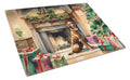 Chesapeake Bay Retriever Cozy Christmas Cutting Board Tempered Glass Kitchen Cutting Surface, Heat Resistant Chopping, Non-Slip Feet, Food Prep & Serving