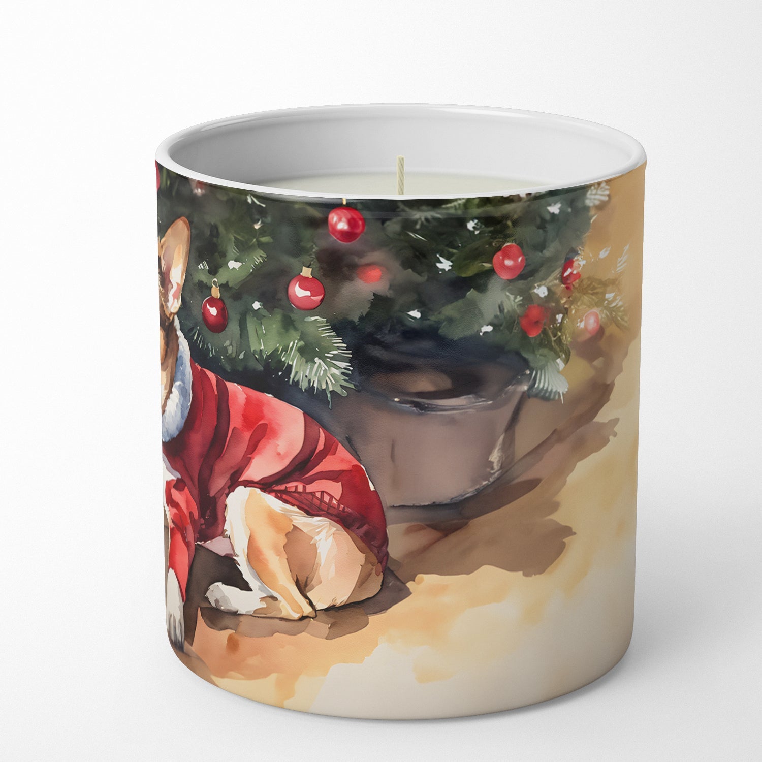 Chihuahua Cozy Christmas Decorative Soy Candle Nature Soy Wax Essential Oil Home Decor Ideal for Bedroom Kitchen Bath Office Gift, 10 oz
