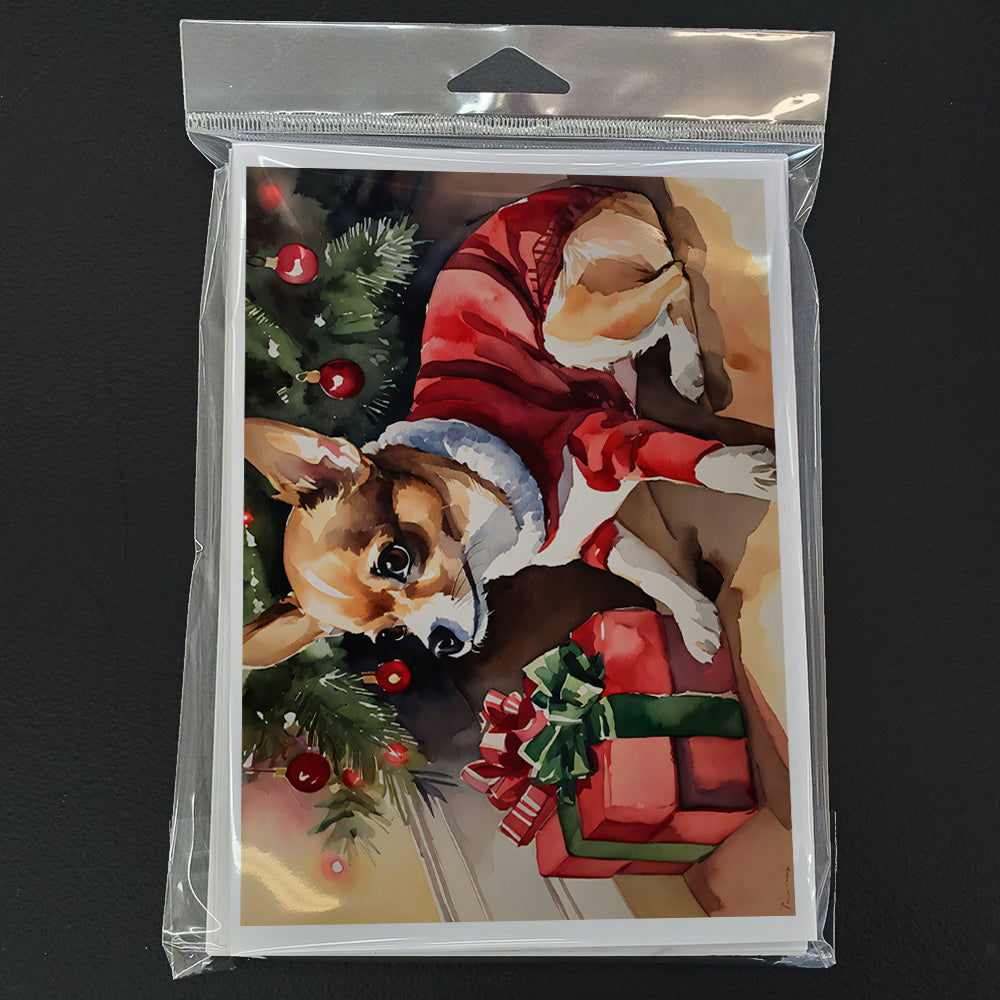 Chihuahua Cozy Christmas Greeting Cards Pack of 8 Blank Cards with Envelopes Whimsical A7 Size 5x7