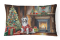 Chinese Crested Cozy Christmas Decorative Throw Pillow 12x16 Indoor Outdoor Accent Cushion, Fabric Cover with Insert for Sofa, Bed, Porch & Living Room